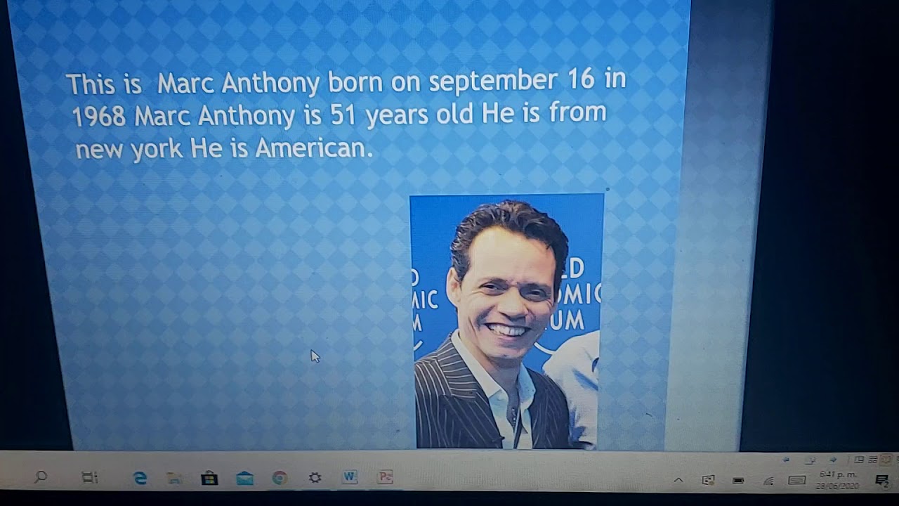 descripcion de un famoso en ingles