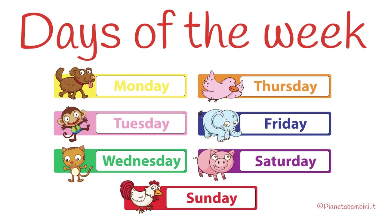 in inglese i giorni della settimana