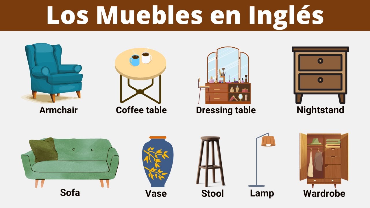 listado de muebles en ingles y español