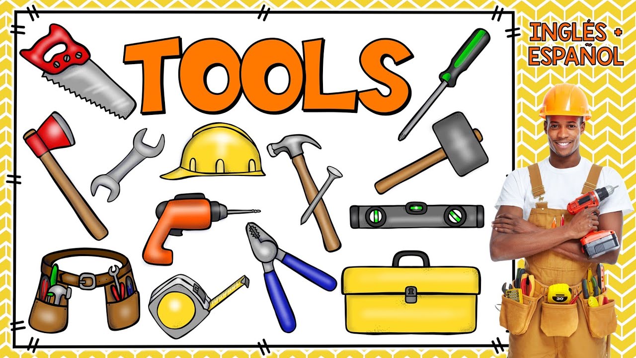 20 herramientas de trabajo en ingles y español