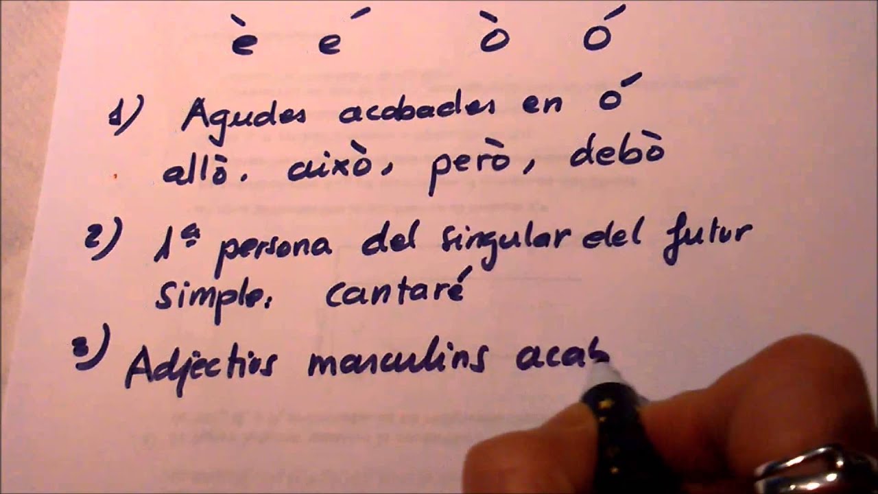 acentos en valenciano abierto y cerrado
