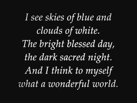 louis armstrong what a wonderful world letra en ingles
