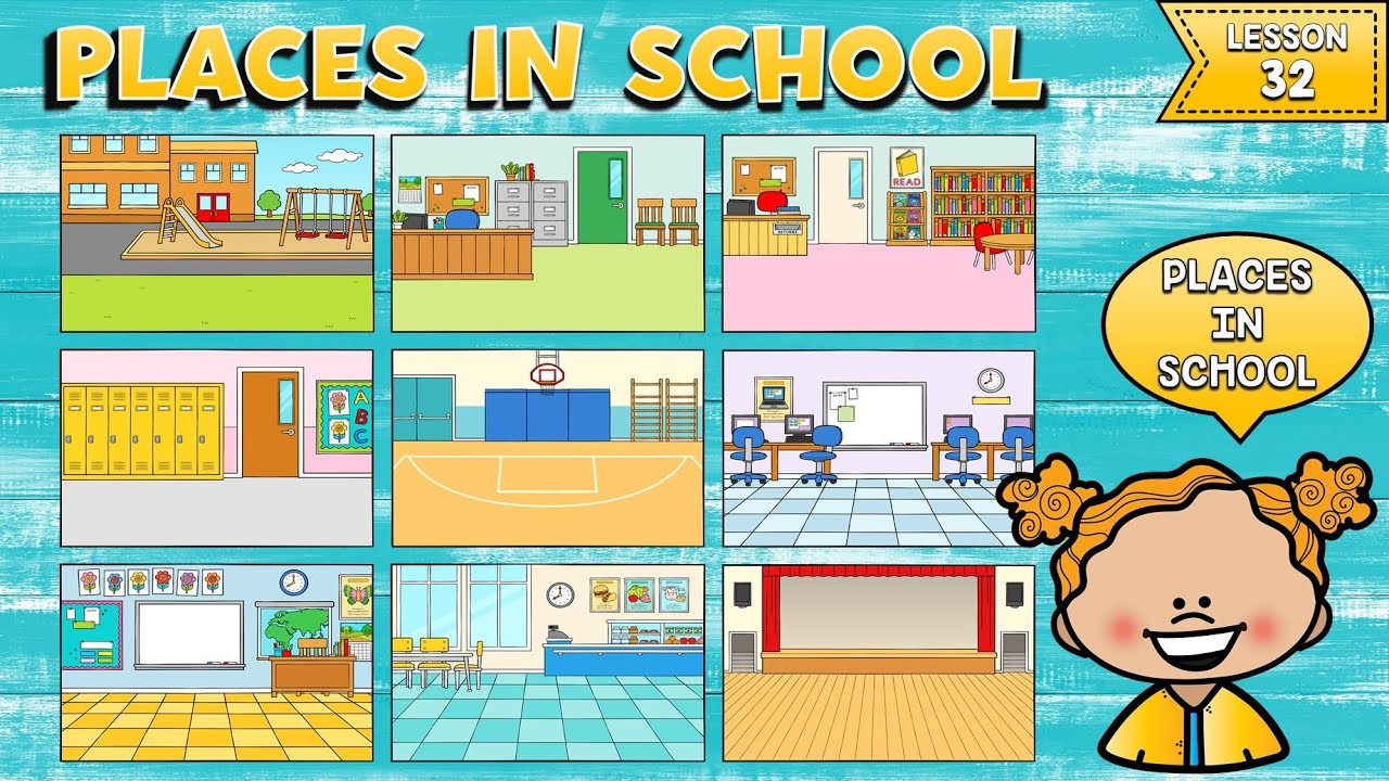partes del colegio en ingles fichas