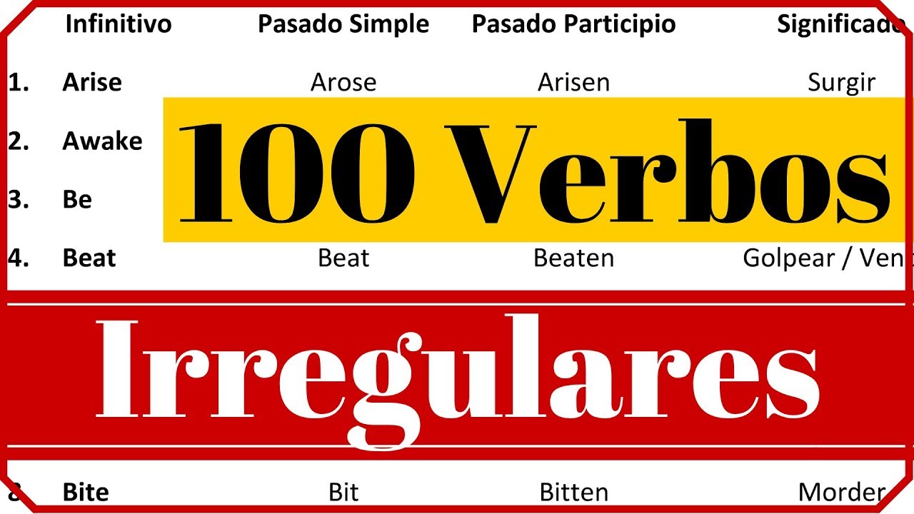 verbos irregulares en ingles y su significado en español
