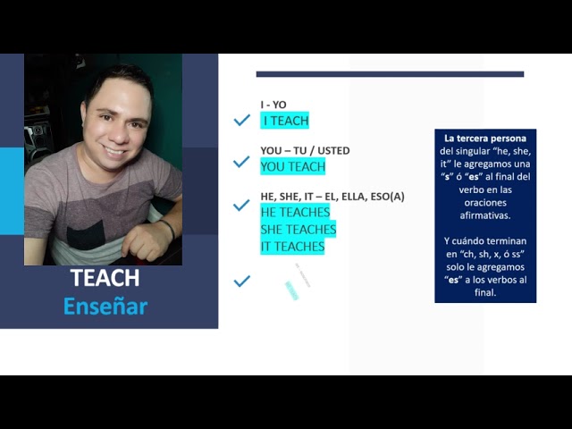 oraciones con teach en ingles y español