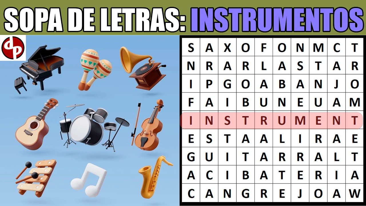 sopa de letras de instrumentos musicales