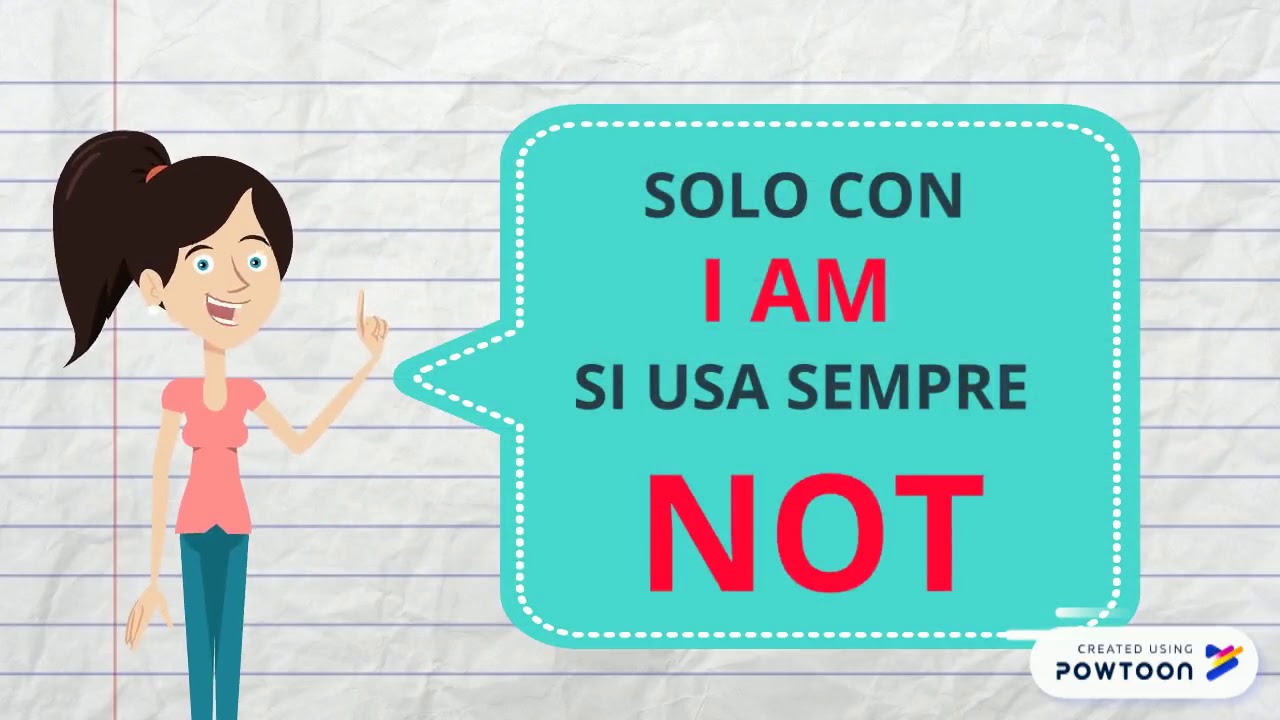 forma negativa del verbo to be